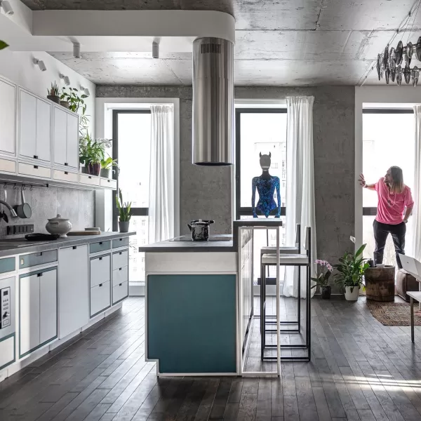 картинка кухня <Минимализм> с островом в Myflat 1.5 от ARCHPOLE